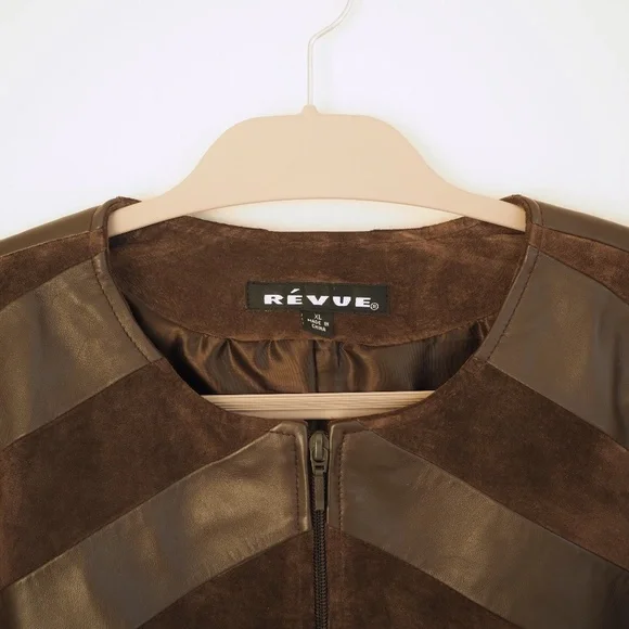 Clothing by Revue Brown Leather Jacket Women's Size XL - Picture 2 of 6